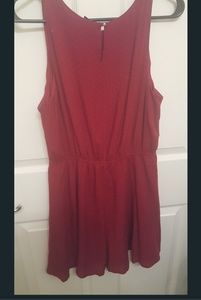 Burgandy black polka dot dress